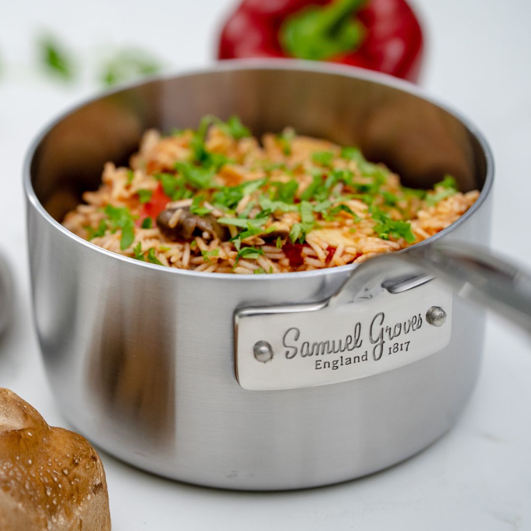 Samuel Groves 18cm Stainless Steel 3-ply Saucepan with Lid