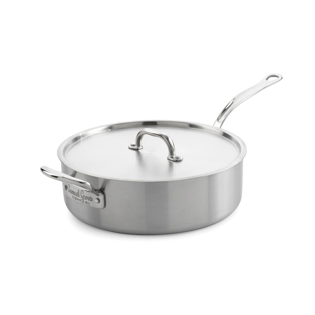 Samuel Groves 26cm Stainless Steel 3-ply Sauté Pan with Lid