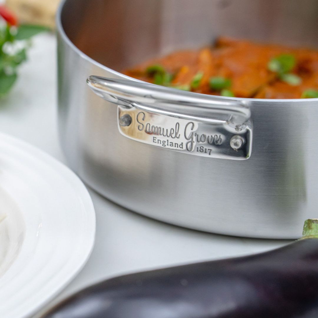 Samuel Groves 20cm Classic Stainless Steel Triply Casserole Pan