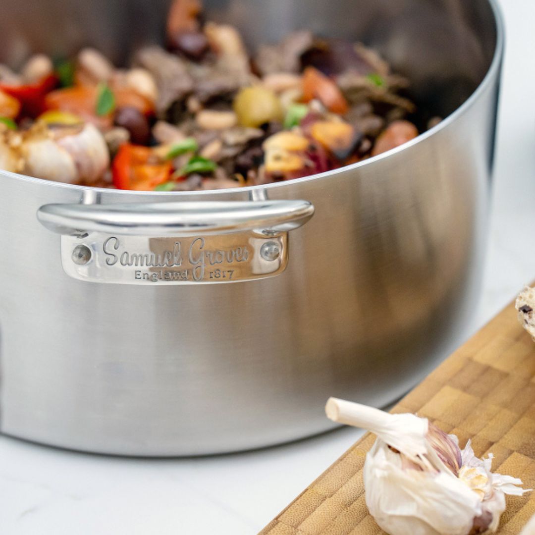Samuel Groves 20cm Classic Stainless Steel Triply Casserole Pan