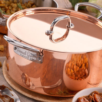 Samuel Groves 20cm Copper Induction Casserole Pan & Lid